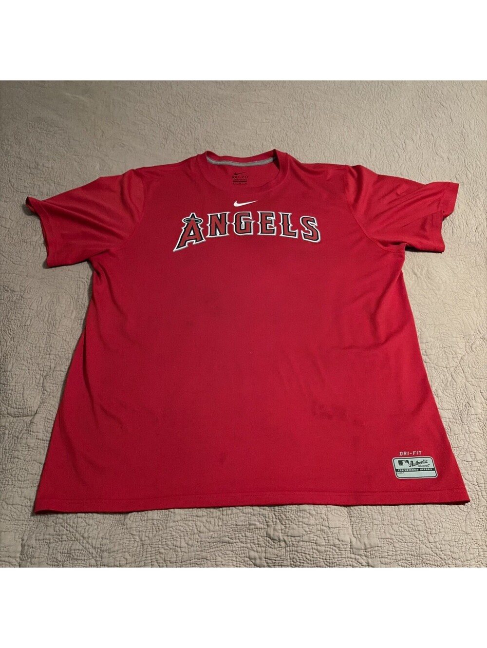 Nike Los Angeles Angels Shirt Jersey Mens XL Red Home Dri-Fit Baseball Team MLB